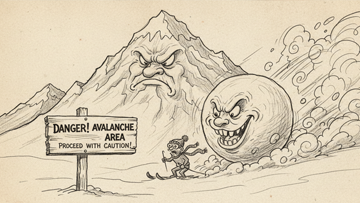 Avalanche Warning Poster Vintage